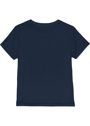 K-Pop Demon Hunters Kids Navy Cute Derpy Tiger T-Shirt (3-13yrs)