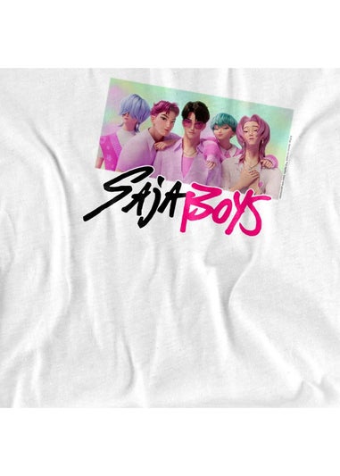 K-Pop Demon Hunters Kids White Saja Boys Photo Frame T-Shirt (3-13yrs)