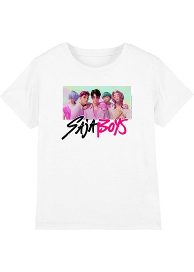 K-Pop Demon Hunters Kids White Saja Boys Photo Frame T-Shirt (3-13yrs)