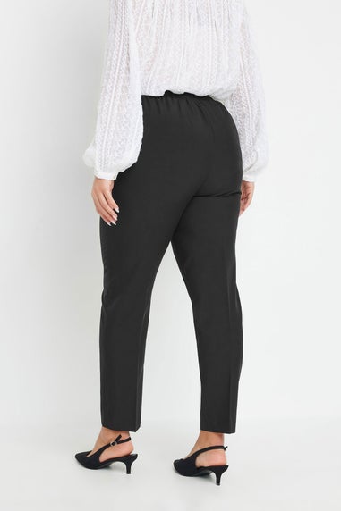 Yours Curve Black Pull On Tapered Trousers