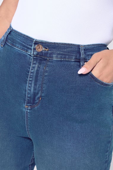 Yours Curve Mid Blue Bootcut Stretch Isla Jeans
