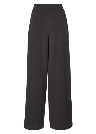 Quiz Black Buckle Front Palazzo Trouser