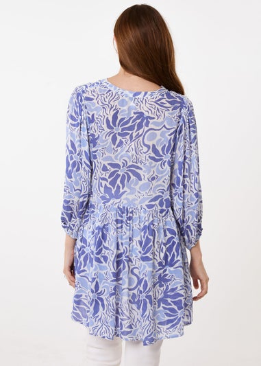Blue Vanilla Blue Crinkle Tunic Top