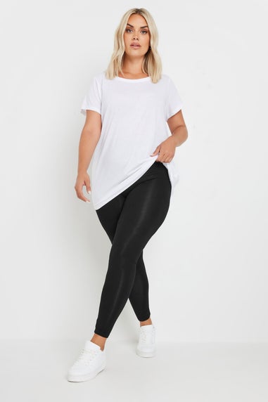 Yours 2 Pack Curve Charcoal Grey & Black Soft Touch Stretch Leggings