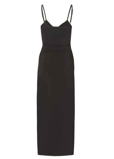 Quiz Black Knot Detail Midaxi Dress