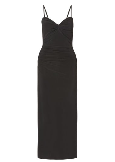 Quiz Black Knot Detail Midaxi Dress