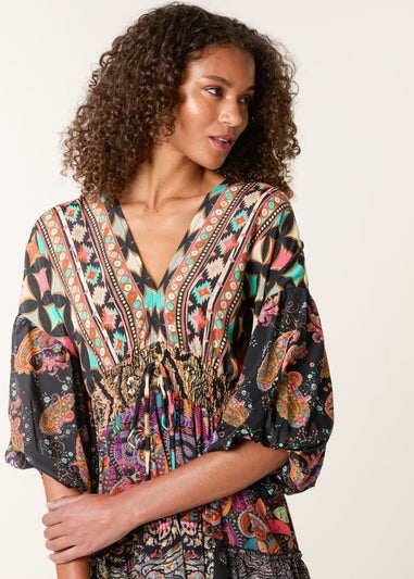 Blue Vanilla Multi Tiered V Neck Dress