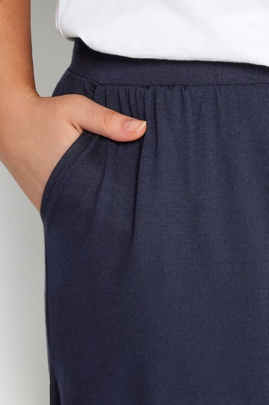 Yours Curve Navy Blue Jersey Pull On Shorts