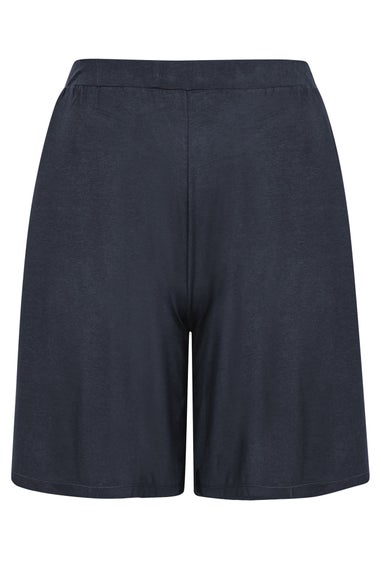 Yours Curve Navy Blue Jersey Pull On Shorts