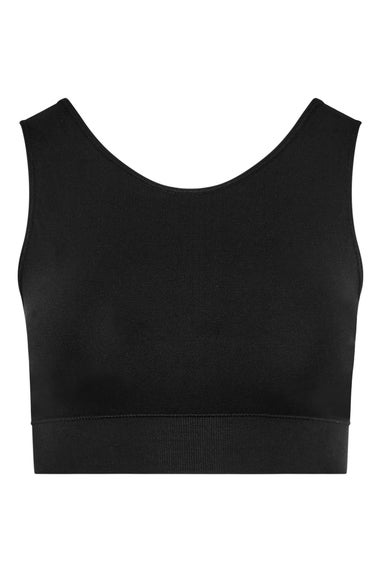 Yours Black Seamless Longline Padded Bralette Top