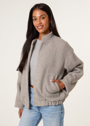 Blue Vanilla Grey Faux Shearling Jacket