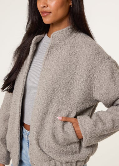 Blue Vanilla Grey Faux Shearling Jacket
