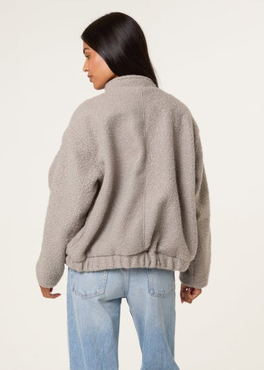 Blue Vanilla Grey Faux Shearling Jacket