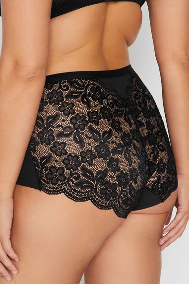 Yours 3 Pack Curve Black Lace Full Briefs