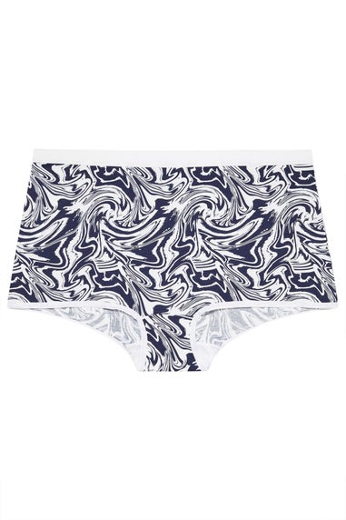 Yours Curve 5 Pack Blue Marble Print Shorts