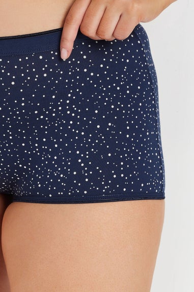 Yours Curve 5 Pack Blue Marble Print Shorts