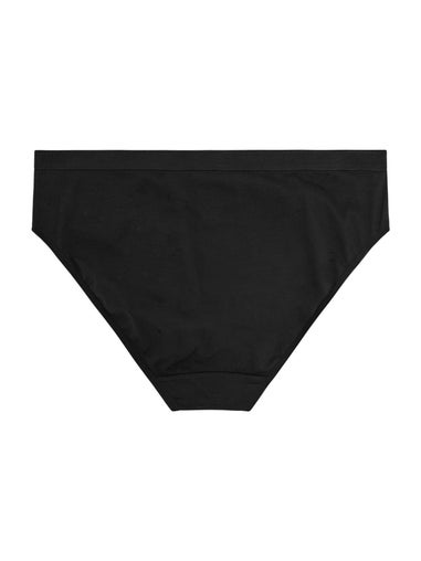 Yours 5 Pack Curve Black High Leg Briefs