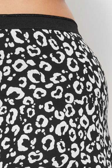 Yours Curve 5 Pack Black Animal Print Shorts