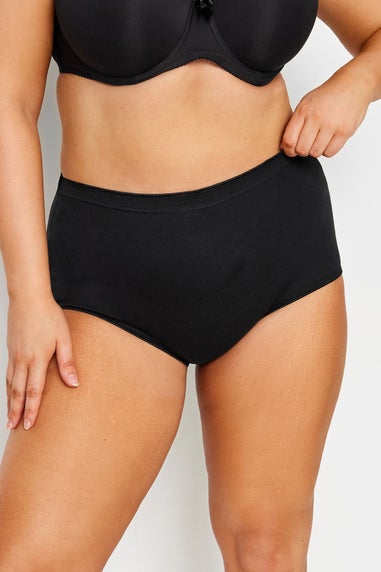 Yours Curve 5 Pack Black Stretch Full Briefs