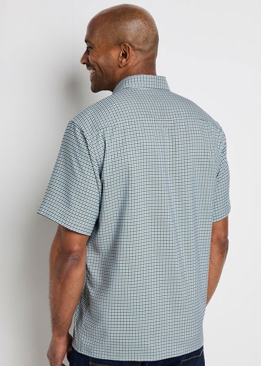Cotton Traders Fresh Pear Guinness TM 1/2 Short Sleeve Soft Touch Gingham Shirt