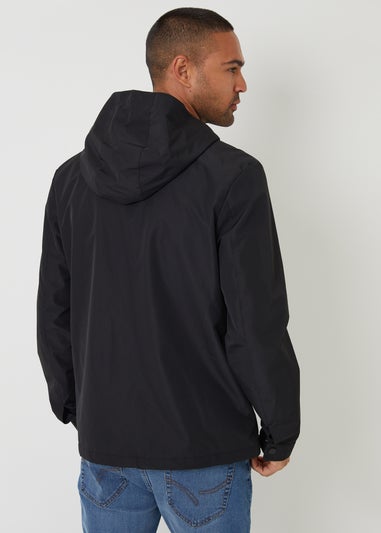 Threadbare Black Microfleece Lined Hooded Jacket