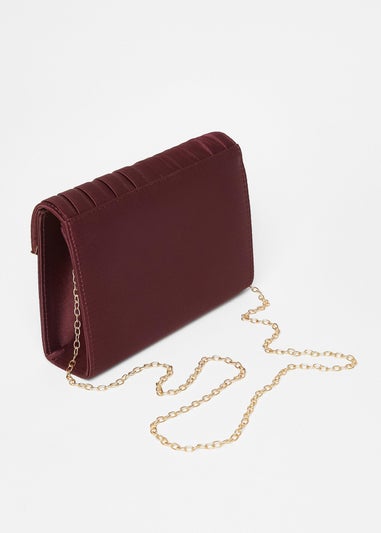 Quiz Burgundy Pleated Clutch Bag