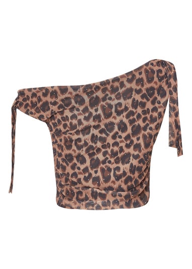 Quiz Multi Leopard Print Crop Top