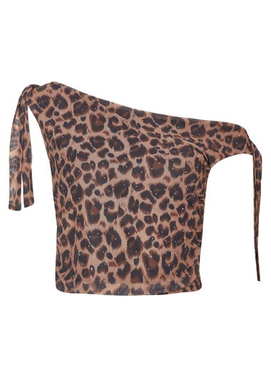 Quiz Multi Leopard Print Crop Top