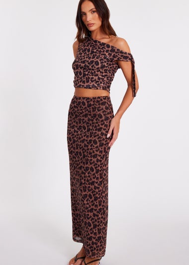 Quiz Multi Leopard Print Crop Top