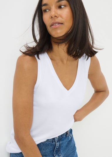 White V Neck Vest