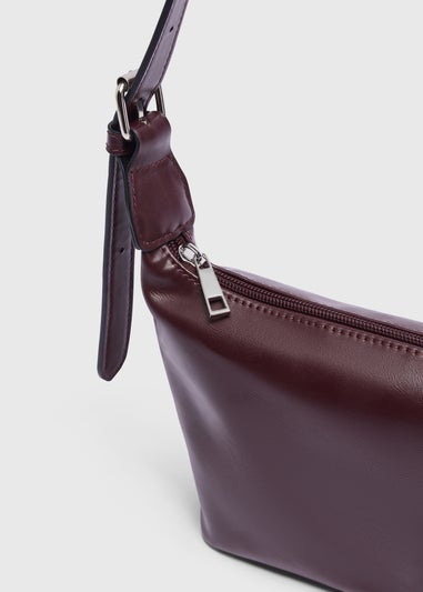 Burgundy Faux Leather Crossbody Bag