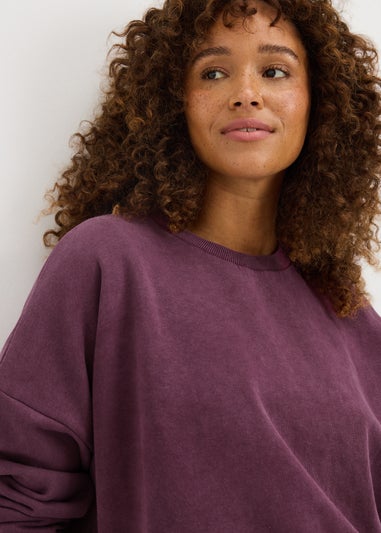 Burgundy Acid Wash Sweatshirt