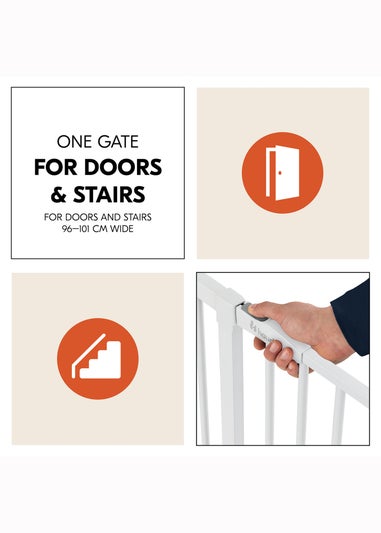 Hauck White Open N Stop​ 2 Set & 21cm Extension Bed Rail