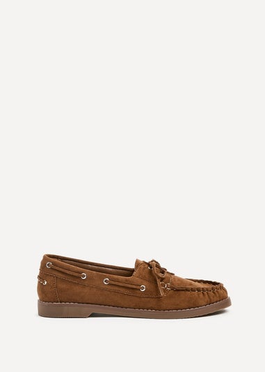 Linzi Frame Tan Faux Suede Slip On Loafer