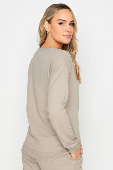 Long Tall Sally Stone Brown Crew Neck Sweatshirt