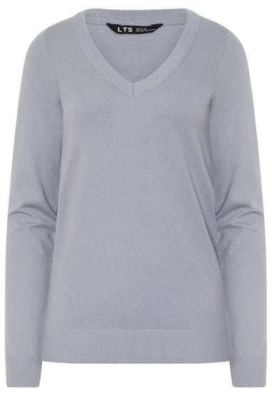 Long Tall Sally Light Blue Knit V-Neck Jumper