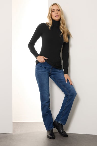 Long Tall Sally Black Knitted Roll Neck Jumper