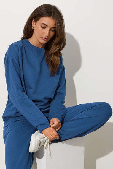 Long Tall Sally Dark Blue Crew Neck Sweatshirt