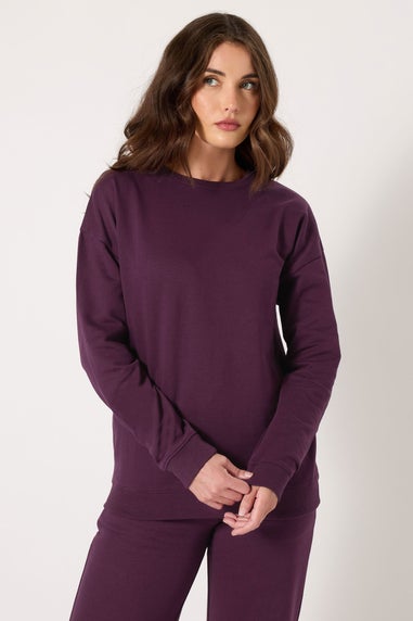 Long Tall Sally Purple Crew Neck Sweatshirt