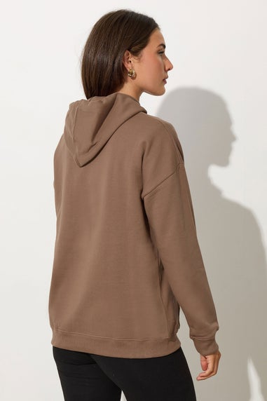 Long Tall Sally Brown Drawstring Hoodie