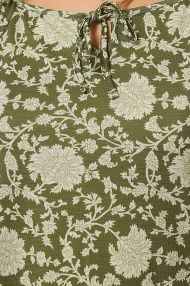 Long Tall Sally Sage Green Floral Tie Front Top