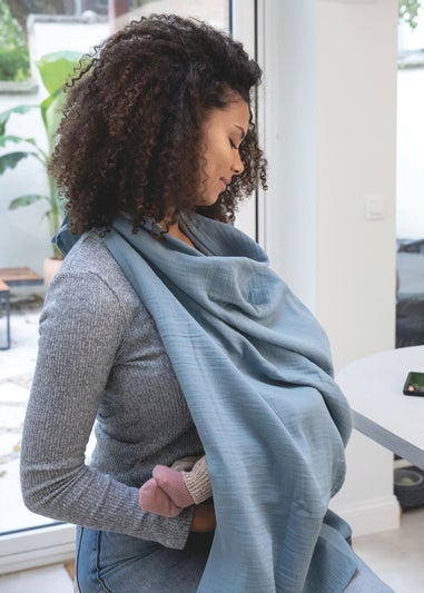 Babymoov Doomoo Blue Muslin Breastfeeding cape Mum n Play