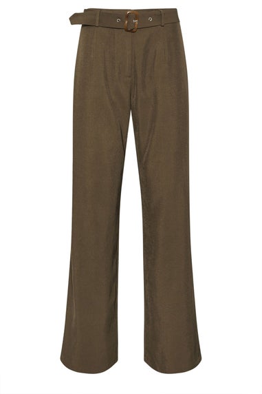 Long Tall Sally Chocolate Brown Wide Leg Belted Trousers