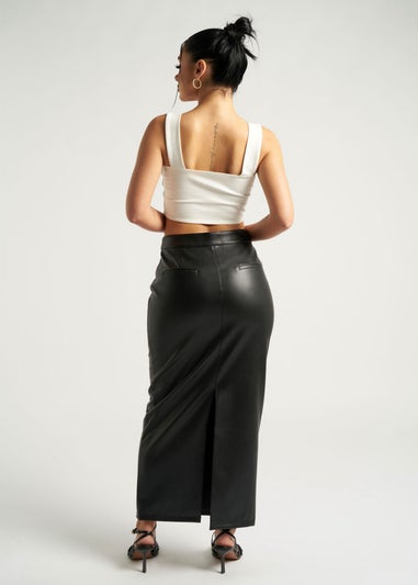 Urban Bliss Black Maxi PU Skirt