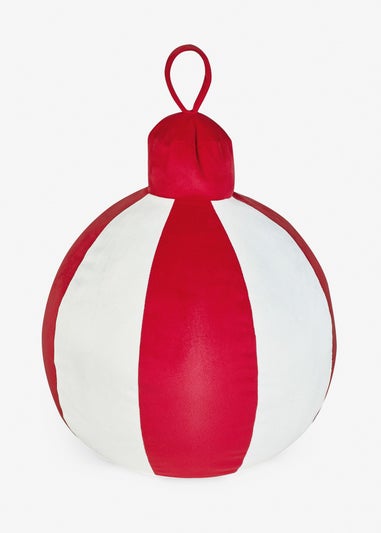 Catherine Lansfield Red Christmas Bauble 3D Shaped Cushion
