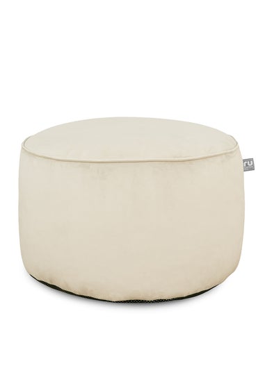 rucomfy Velvet Pouffe Cream Beanbag