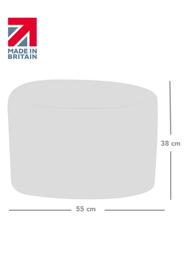 rucomfy Velvet Pouffe Cream Beanbag
