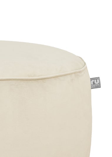 rucomfy Velvet Pouffe Cream Beanbag