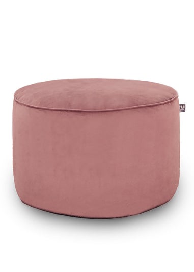 rucomfy Velvet Pouffe Blush Pink Beanbag