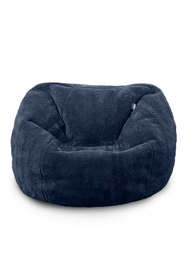 rucomfy Faux Fur Kids Slouchbag Navy Beanbag